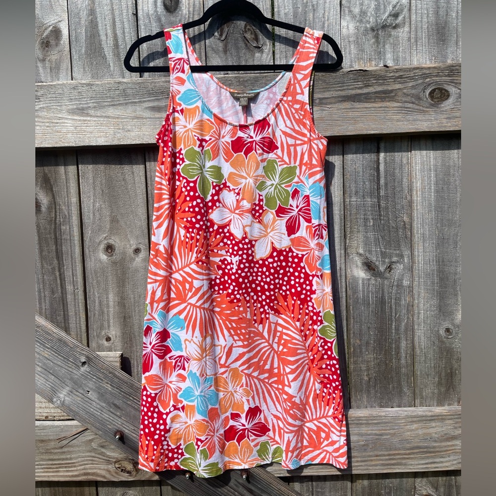 Tommy Bahama Red and Blue Floral Dress Sz XSP